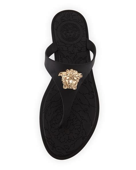 versace medusa rubber slide sandals|new versace flat medusa sandals.